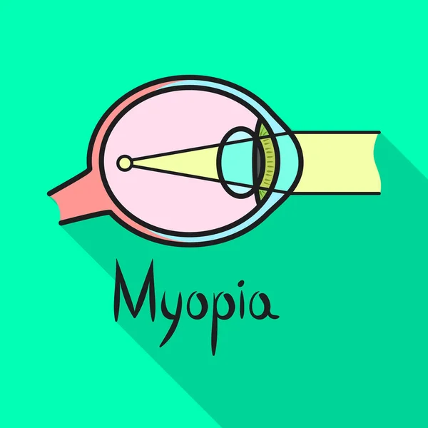 Vektor ilustrasi myopia dan tanda mata. Elemen web dari miopia dan ikon vektor kornea untuk stok. - Stok Vektor