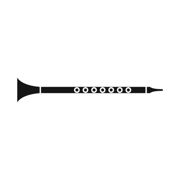 Векторная иллюстрация кларнета и символа трубы. Веб-элемент кларнета и деревянный векторный значок для склада . — стоковый вектор