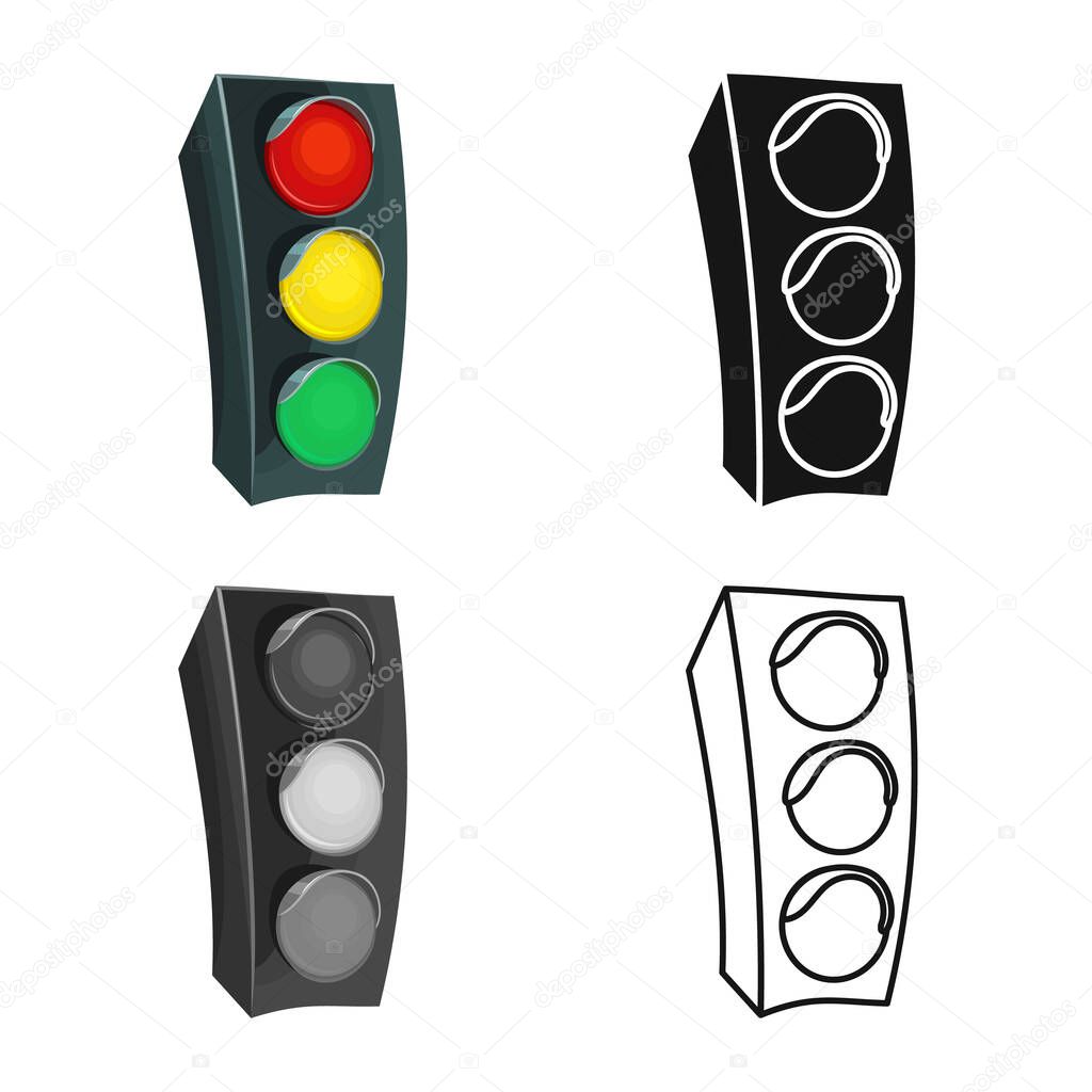 Vector design of stoplight and light logo. Web element of stoplight and signal vector icon for stock.