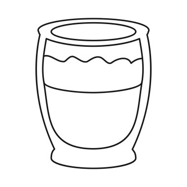 Kahve ve cam sembolün vektör çizimi. Kahve ve içecek stok vektör illüstrasyonunun web ögesi.