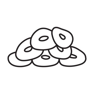 Doğranmış sarımsak vektör simgesi. Beyaz arkaplan doğranmış sarımsak üzerine izole edilmiş taslak vektör simgesi. .