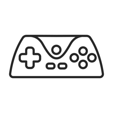 Oyun joystick vektör simgesi. Çizgi vektör simgesi beyaz arkaplan oyununda izole edildi.