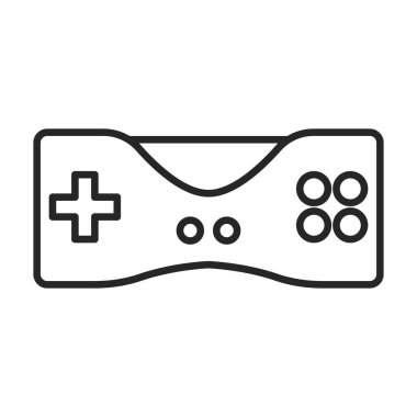 Oyun joystick vektör simgesi. Çizgi vektör simgesi beyaz arkaplan oyununda izole edildi.
