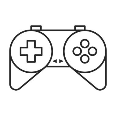 Oyun joystick vektör simgesi. Çizgi vektör simgesi beyaz arkaplan oyununda izole edildi.