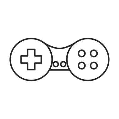 Oyun joystick vektör simgesi. Çizgi vektör simgesi beyaz arkaplan oyununda izole edildi.