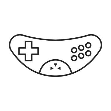 Oyun joystick vektör simgesi. Çizgi vektör simgesi beyaz arkaplan oyununda izole edildi.