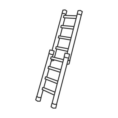 Stepladder vektör simgesi. Taslak vektör simgesi beyaz arkaplan dümeninde izole edildi .