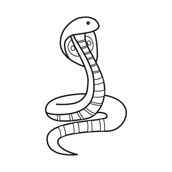 Oggetto isolato di cobra e simbolo del re. Grafico di cobra e icona vettoriale testa per magazzino . — Vettoriale Stock