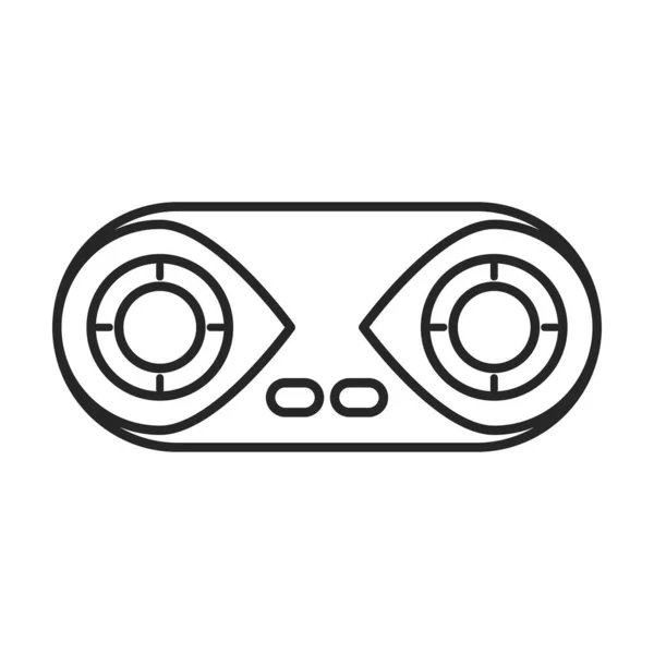 Juego de icono de vector de joystick. Icono de vector de contorno aislado en el juego de fondo blanco de joystick . — Vector de stock