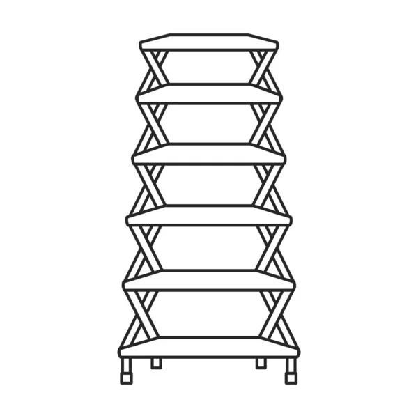 Εικονίδιο διανύσματος σκάλας.Εικονίδιο διανύσματος περίγραμμα απομονωμένο σε λευκή σκάλα υποβάθρου. — Διανυσματικό Αρχείο