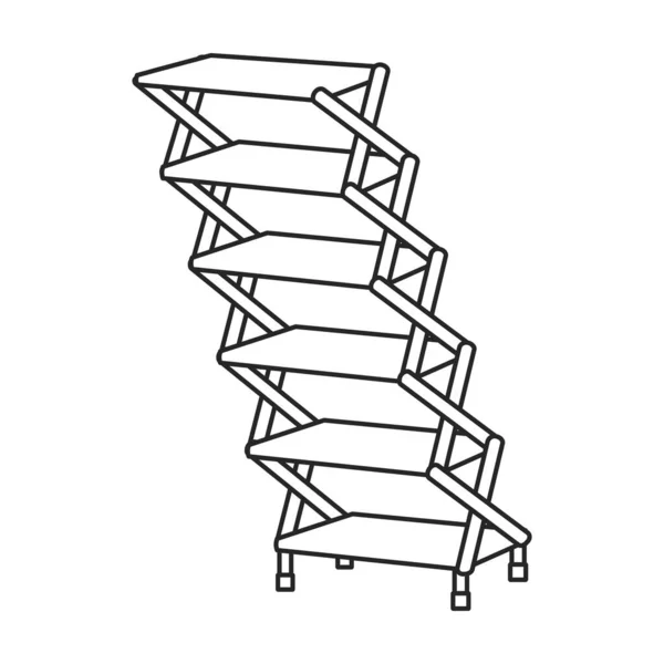 Icono de vector de escalera. Icono de vector de contorno aislado en escalera de fondo blanco . — Archivo Imágenes Vectoriales