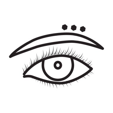 Delen vektör simgesinin kaşları. Çizgi vektör simgesi, delinen beyaz arka plan kaşında izole edilmiş. .