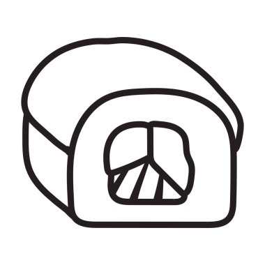 Suşi vektör simgesi. Beyaz arka plan Japon yemeklerinde izole edilmiş ana vektör simgesi..