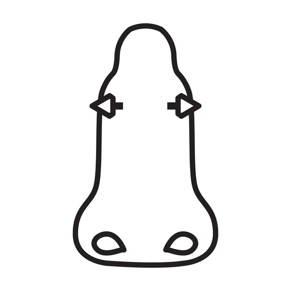 Piercing de la nariz vector icon.Outline icono vectorial aislado sobre fondo blanco perforación de la nariz . — Archivo Imágenes Vectoriales