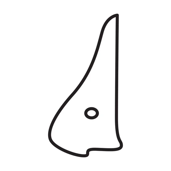 Piercing dell'icona vettoriale del naso.Icona vettoriale di contorno isolata su sfondo bianco Piercing del naso . — Vettoriale Stock