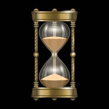 Kum Saati vektör simgesi. Beyaz arkaplan kum saatinde izole edilmiş gerçekçi vektör simgesi..