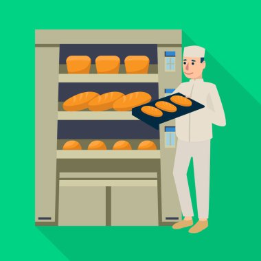 Fırın ve şekerleme logosu izole edilmiş. Stok için fırın ve ekmek vektör simgesi koleksiyonu.