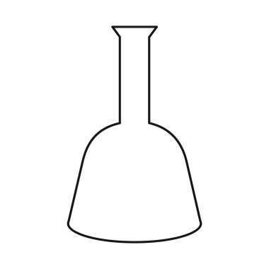 Terkedilmiş matara ve laboratuvar işareti. Depo için web ögesi ve test vektör simgesi.