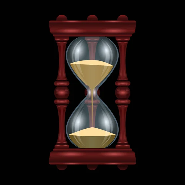 Timglasvektor ikon.Realistisk vektor ikon isolerad på vit bakgrund timglas. — Stock vektor