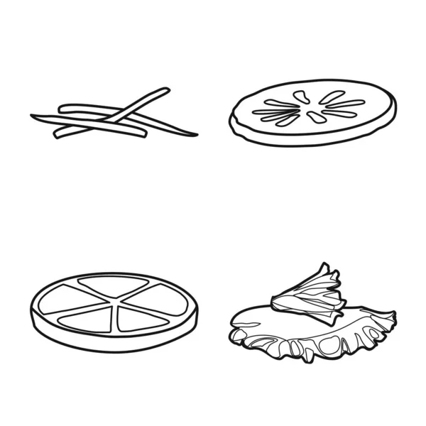 Vektordesign von Fastfood und Zutatensymbol. Sammlung von Fastfood- und Cuisine-Vektorsymbol für Aktien. — Stockvektor