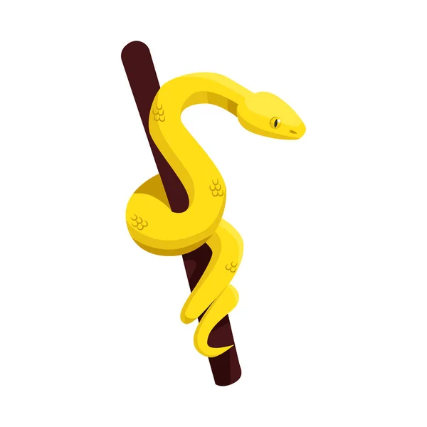 Objeto isolado de cobra e logotipo amarelo. Elemento Web da ilustração do vetor de estoque de cobra e selva . — Vetor de Stock