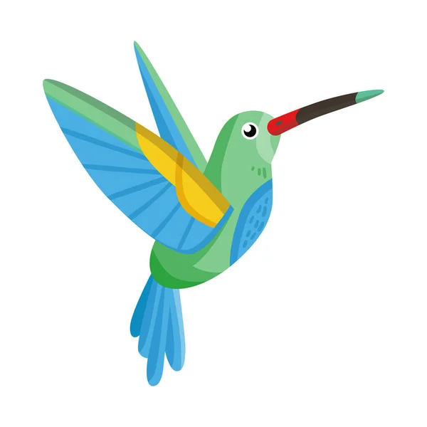 Vektorillustration des Kolibris und des Vogelsymbols. Kolibri-Set und fliegendes Stock-Symbol für Web. — Stockvektor