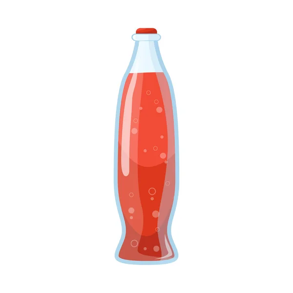 Vektor design av flaska och läsk symbol. Insamling av flaska och röd stock vektor illustration. — Stock vektor