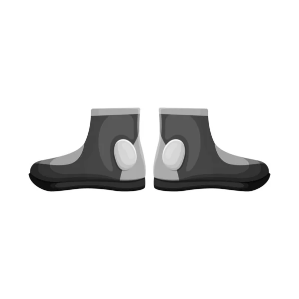 Izolovaný objekt bot a logo potápěče. Grafika obuvi a obuvi stock vektorové ilustrace. — Stockový vektor