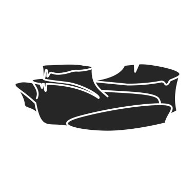 Sualtı buzdağı vektör simgesi. Siyah vektör simgesi su altında beyaz zemin üzerinde izole edilmiş..