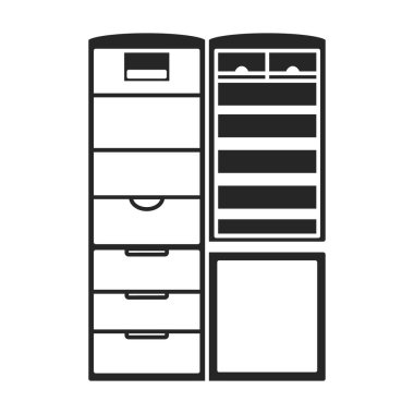 Mutfak buzdolabı vektör simgesi. Siyah vektör simgesi beyaz arka plan mutfak buzdolabında izole edilmiş..