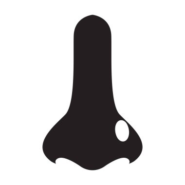 Burun vektör simgesinin delinmesi. Siyah vektör simgesi, beyaz arka planda izole edilmiş burun delici..