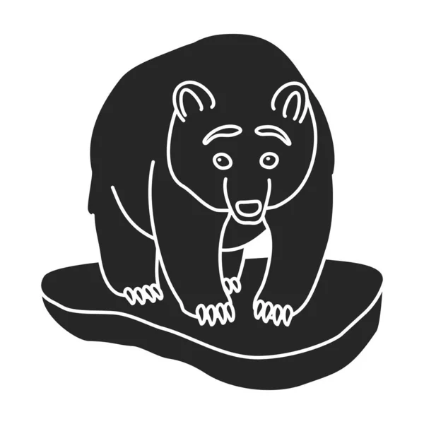 Braunbär-Vektor icon.black Vektor-Symbol isoliert auf weißem Hintergrund Braunbär. — Stockvektor