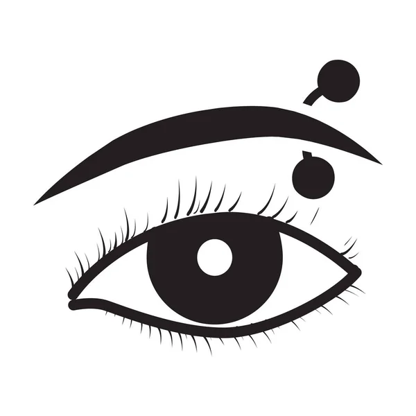 Augenbraue von Piercing Vektor icon.Black Vektor icon isoliert auf weißem Hintergrund Augenbraue von Piercing . — Stockvektor