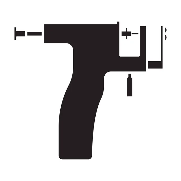 Piercing de icono vectorial pistola. Icono vectorial negro aislado sobre fondo blanco piercing de arma . — Archivo Imágenes Vectoriales