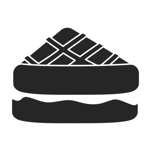 Belga waffle vector icon.black icono vectorial aislado sobre fondo blanco gofre belga . — Archivo Imágenes Vectoriales