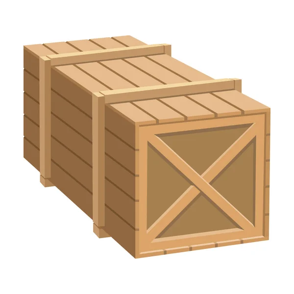 Wooden box vector icon.Cartoon vector icon isolated on white background wooden box. — Stock Vector