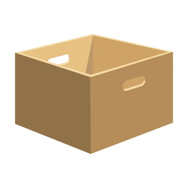 Icono de vector de caja de madera. Icono de vector de dibujos animados aislado en fondo blanco caja de madera . — Vector de stock