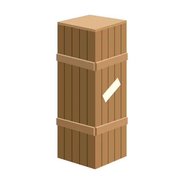Icône vectorielle de boîte en bois Icône vectorielle de bande dessinée isolée sur fond blanc boîte en bois . — Image vectorielle