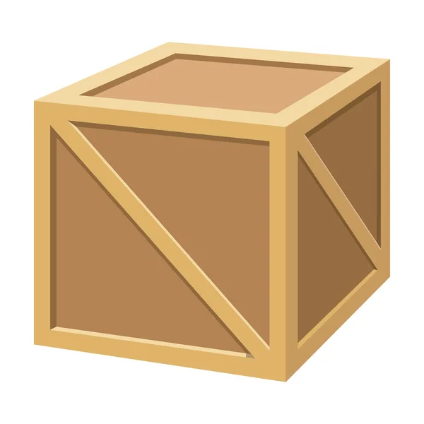 Icône vectorielle de boîte en bois Icône vectorielle de bande dessinée isolée sur fond blanc boîte en bois . — Image vectorielle