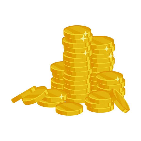 Heap of coins vector icon.Cartoon vector icon isolated on white background heap of coins — Stock Vector