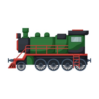 Lokomotif vektör simgesi. Çizgi film vektör simgesi beyaz arkaplan lokomotifinde izole edildi.