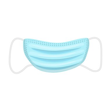 Tıbbi maske vektör simgesi. Karikatür vektör simgesi beyaz arka plan tıbbi maskesi üzerinde izole edildi.