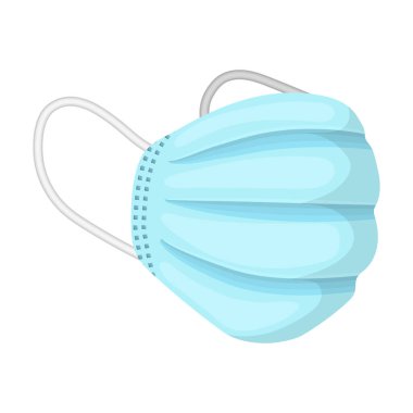 Tıbbi maske vektör simgesi. Karikatür vektör simgesi beyaz arka plan tıbbi maskesi üzerinde izole edildi.