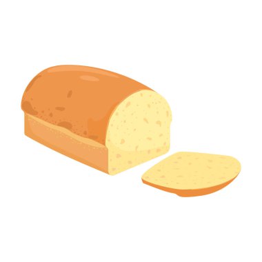 Ekmek vektörü simgesi. Çizgi film vektör simgesi beyaz arkaplan ekmeğinde izole edildi.