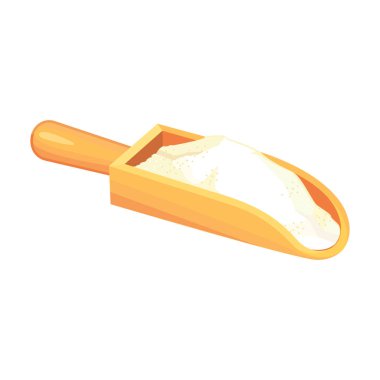 Kürek un vektör simgesi. Çizgi film vektör simgesi beyaz arka plan kürek ununda izole edildi.