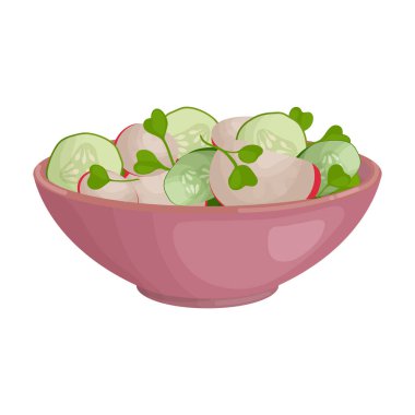 Sebze salatası vektör simgesi. Çizgi film vektör simgesi beyaz arkaplan sebze salatasında izole edilmiş..