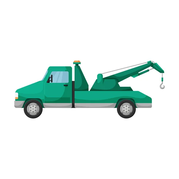 Truck tow vector icon.Cartoon vector icon isolated on white background truck tow. — Stock Vector