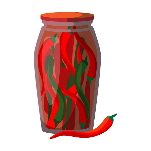 Ícone do vetor da pimenta do jarro Ícone do vetor dos desenhos animados isolado no fundo branco jar pimenta . — Vetor de Stock