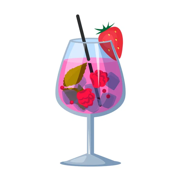 Summer cocktail vector icon.Cartoon vector icon isolated on white background summer cocktail. — Stock Vector