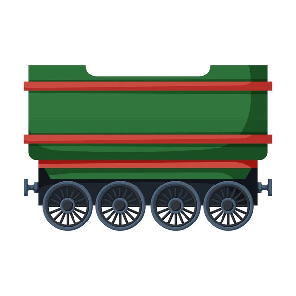 Wagon ikony wektora lokomotywy.Ikona wektora kreskówki izolowane na białym tle wagonu lokomotywy. — Wektor stockowy